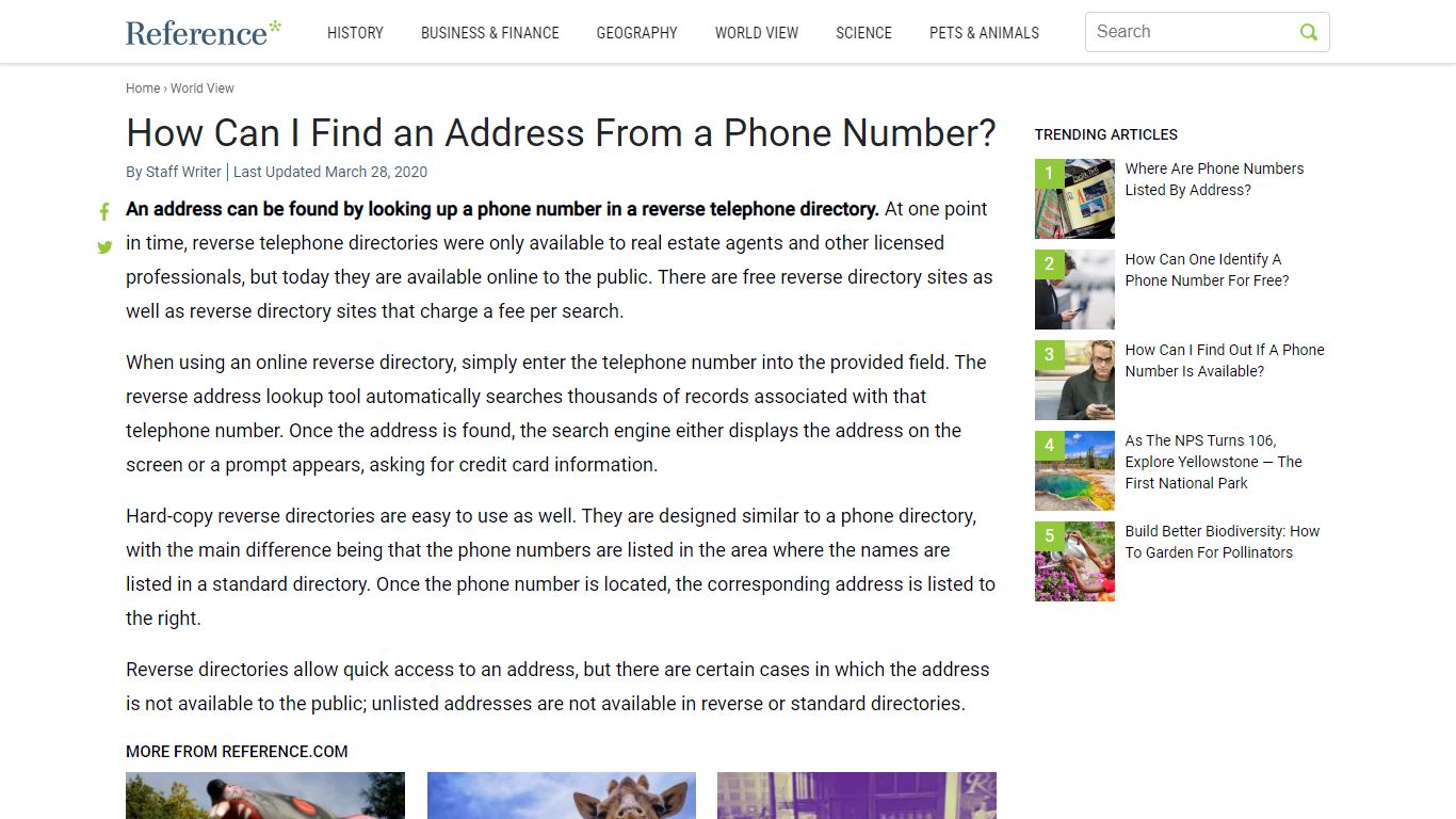 How Can I Find an Address From a Phone Number? - Reference.com